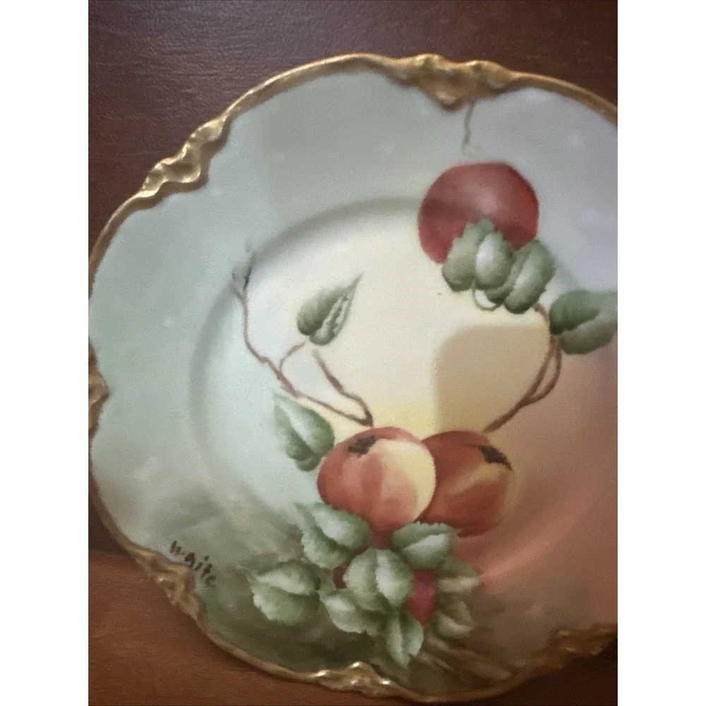 Vintage Antique German Bavaria Painted Fruit Design Porcelain Plate7-1/2